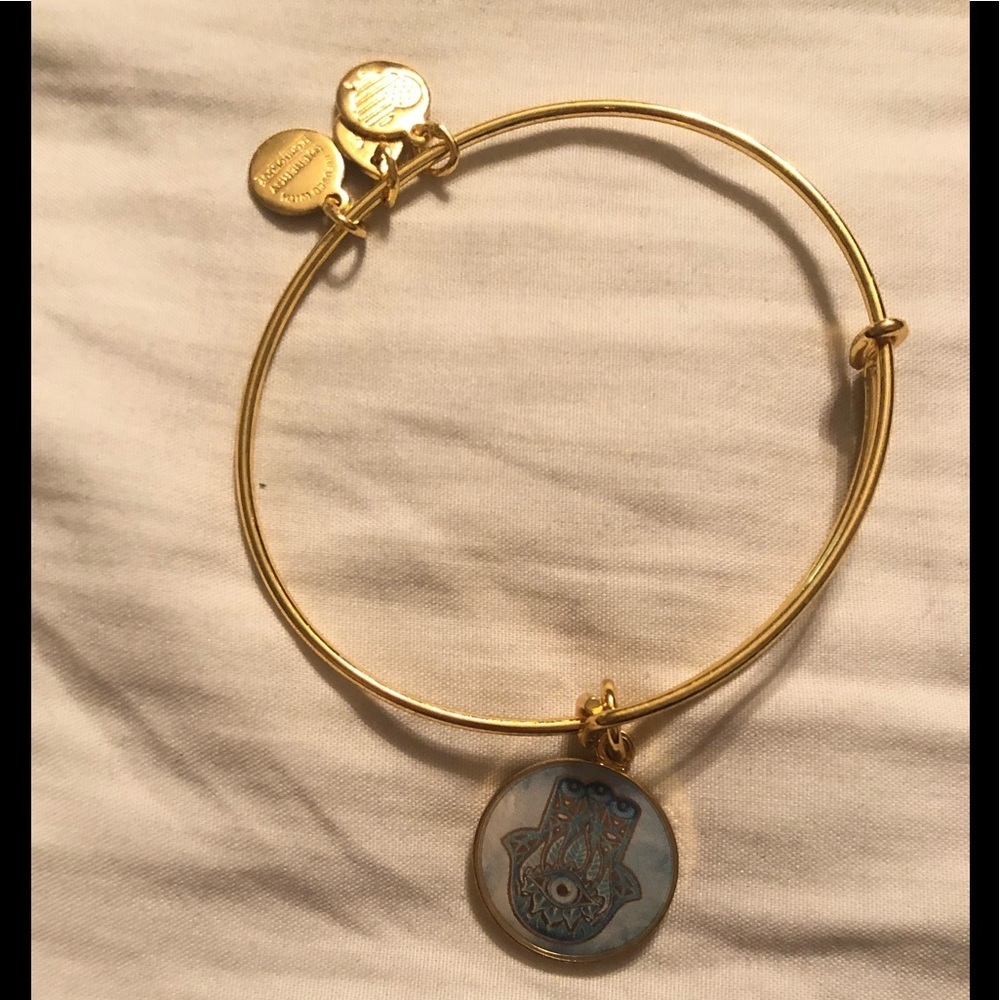 Alex and Ani gold Hamsa hand charm bracelet